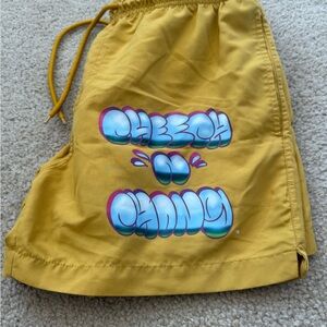 Yellow & Blue Cheech & Chong Swim Shorts, Size M, Gently Used Trunks